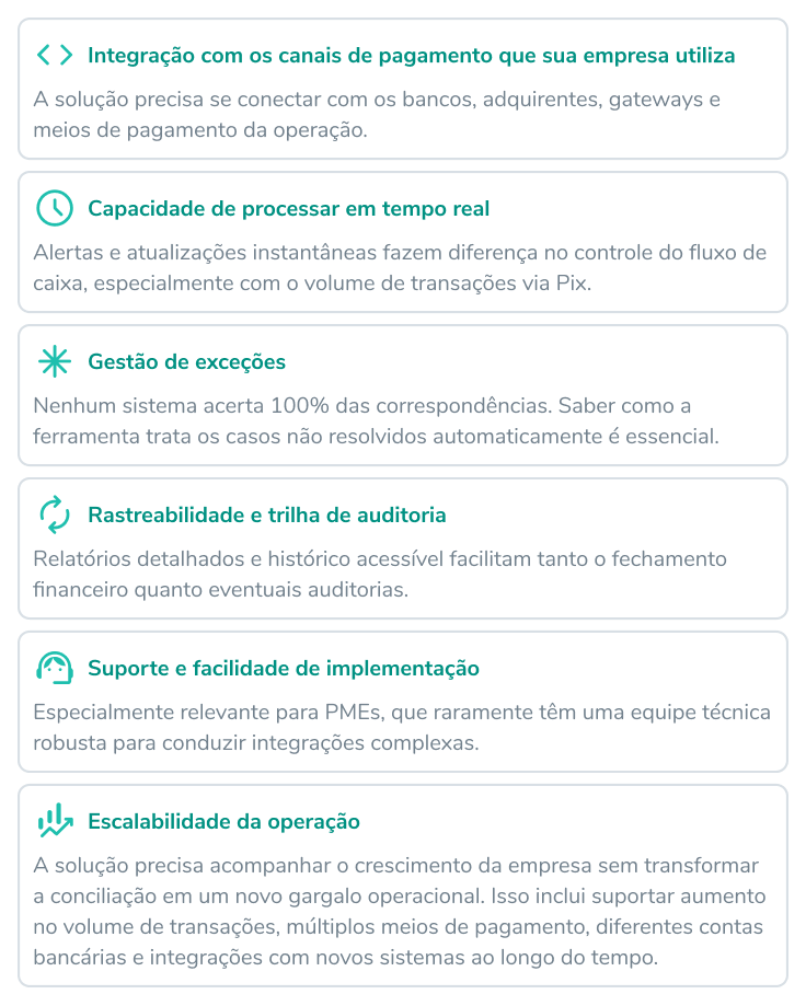conciliação financeira automatizada